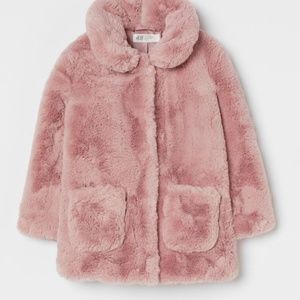 Girls H&M Pink Faux Fur Jacket
